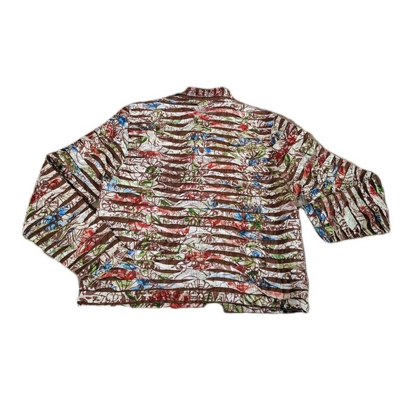Vintage Lifestyle Womens Textured Jacket Size L Abstract Print Button Front Boho - Picture 4 of 8